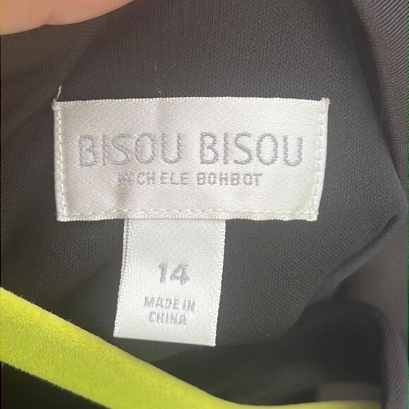 Bisou Bisou Michele Bohbot Black Halter Dress - Sz 14 - Picture 6 of 10